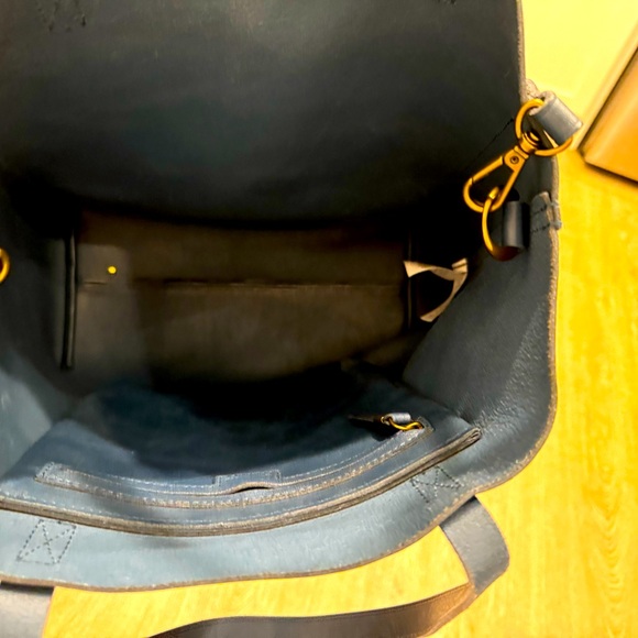 Madewell Navy Convertible Tote Crossbody measures 12 by 14 inches. - Picture 3 of 3